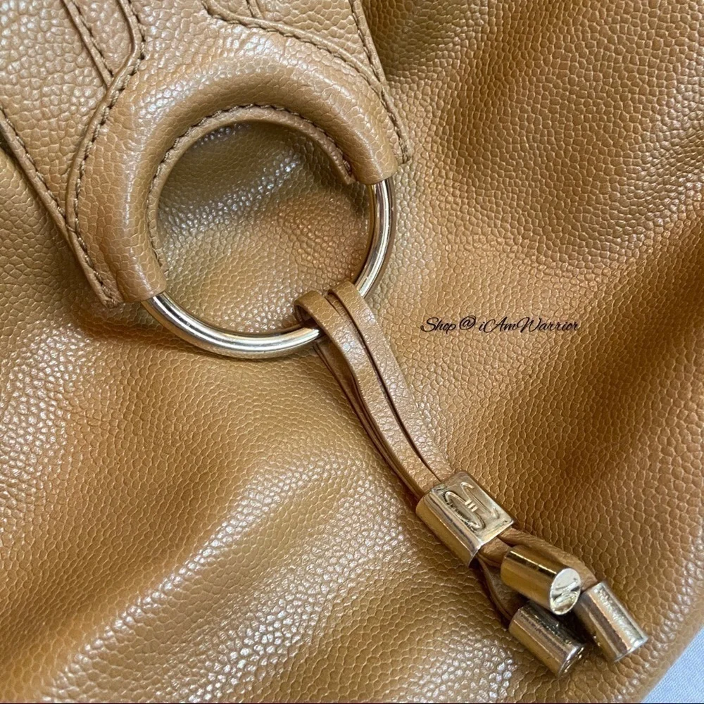 Cole Haan toffee pebble leather studded hobo bag  *shop@iamwarrior